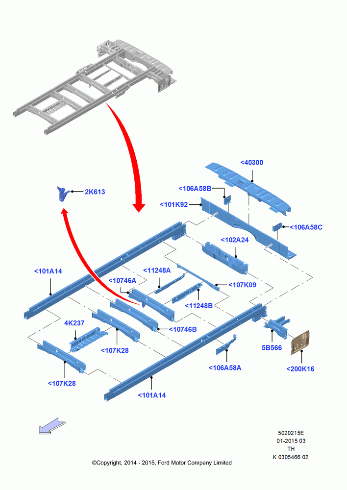 15E - Rear Chassis Members, All Long Series, Regular Cargo Van; 21/APR/2014