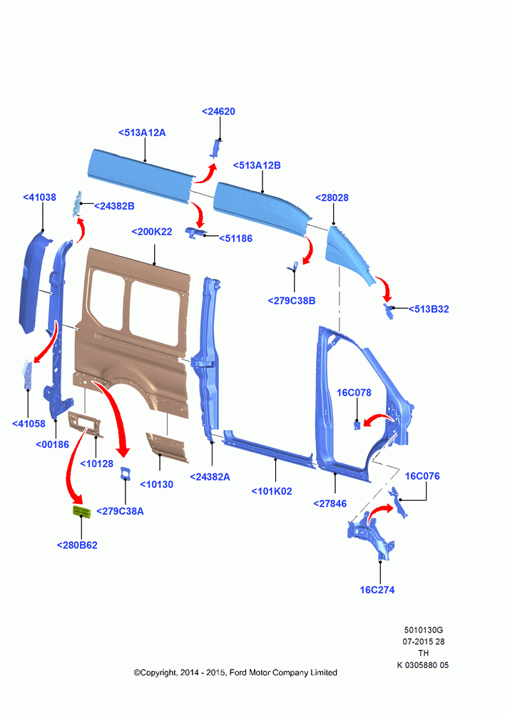 30G - Side Panels - Outer, All Long Series, Van/Bus, Bodyside With Load Doors; 21/APR/2014