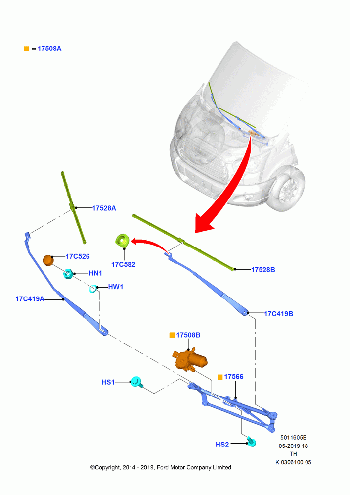 05B - Windshield Wiper, With High Roof, With Low Roof, With Medium Roof; 21/APR/2014