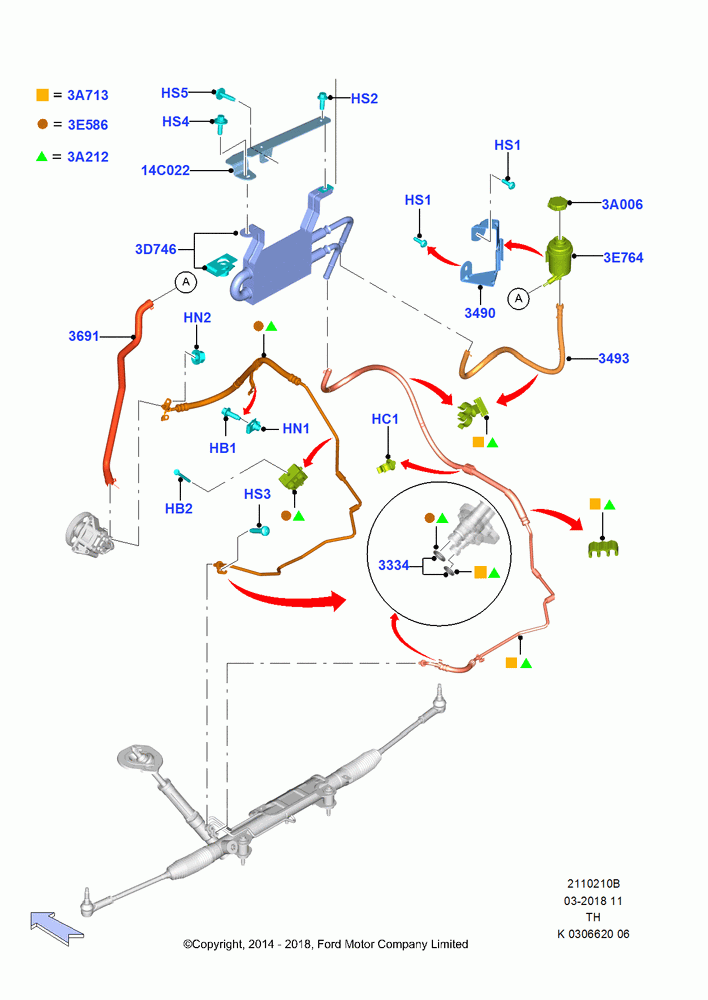 10B - Supply & Return Hoses - Power Strg, 3.7L 4V PFI V6 NA Gas, 3.5L V6 GTDI; 21/APR/2014