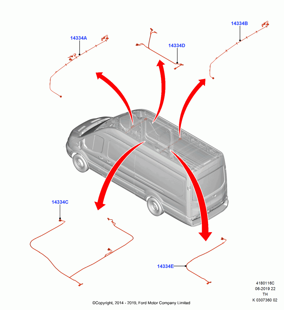16C - Wiring - Body And Roof Console, Regular Cargo Van, Crew Van, Center, Rear; 21/APR/2014