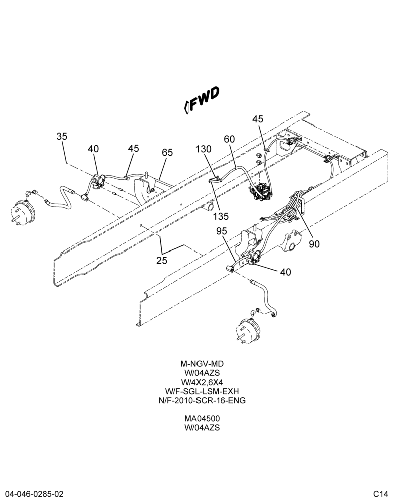 AIR BRK TUBING INSTL; FRONT,QUICK RLSE, MODULATOR 2/2