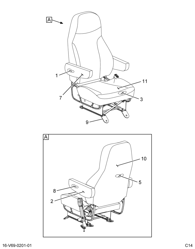 ..SEAT,PASSENGER , 1/3 STATIC VI (FC4Z-7060004-FB)