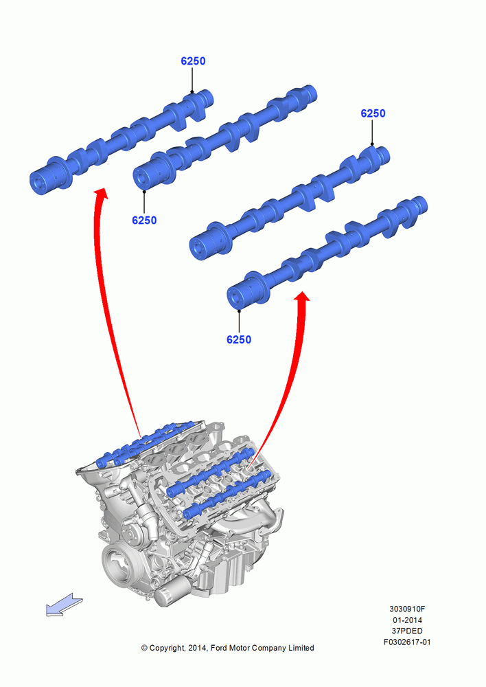 Camshaft, 3.7L 4V PFI V6 NA Gas