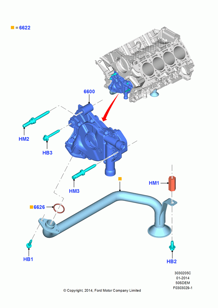05C - Oil Pump, MOD 5.0L-4V DOHC SEFI NA; 18/AUG/2014-02/OCT/2017