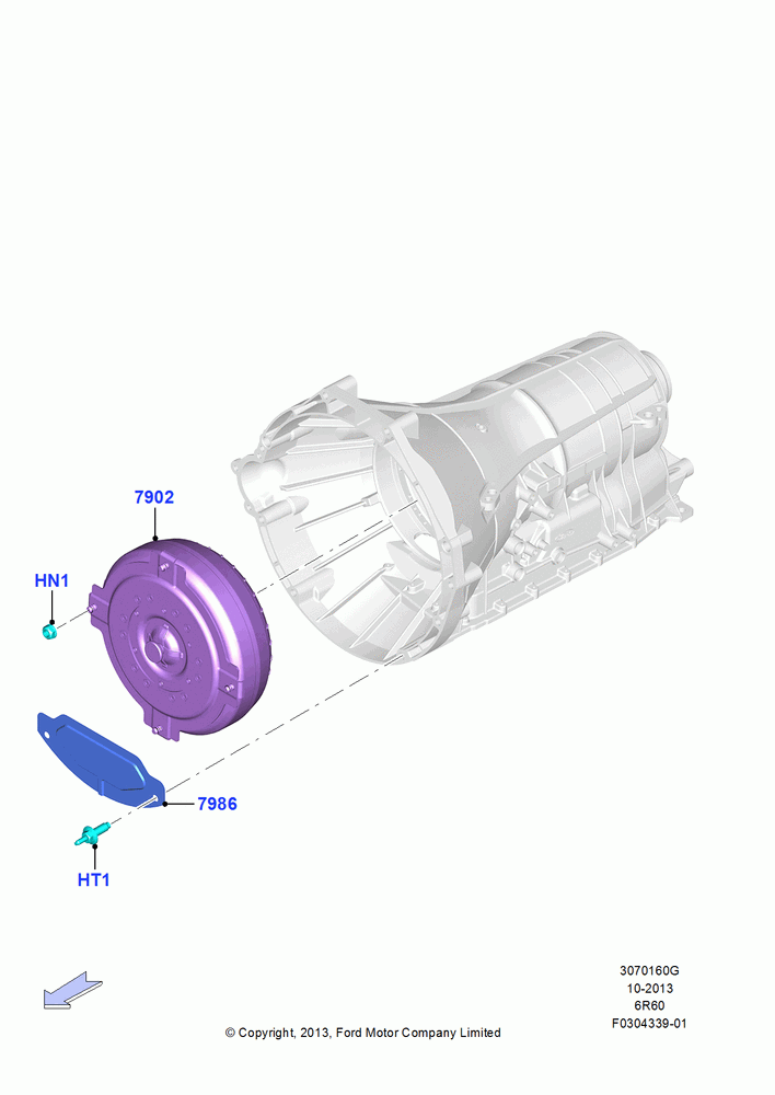 60G - Converter, 6 Speed Automatic Trans (6R80), MOD 5.0L-4V DOHC SEFI NA; 18/AUG/2014-02/OCT/2017