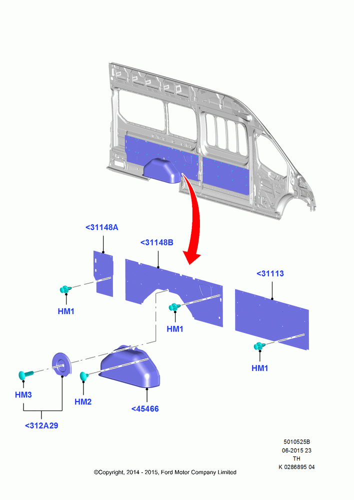 25B - Side Trim, Bus (M2), Bodyside Less Load Doors; 05/MAY/2014