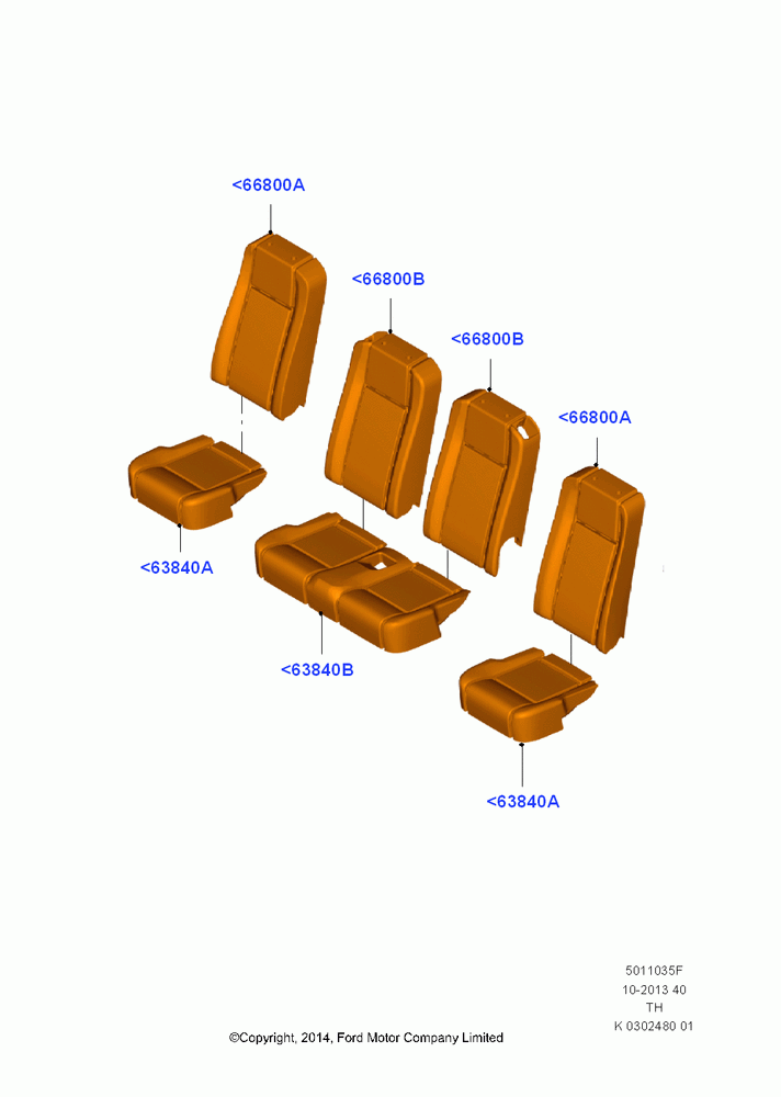 35F - Rear Seat Pads/Valances & Heating, With 5th Row Bench Seat; 05/MAY/2014