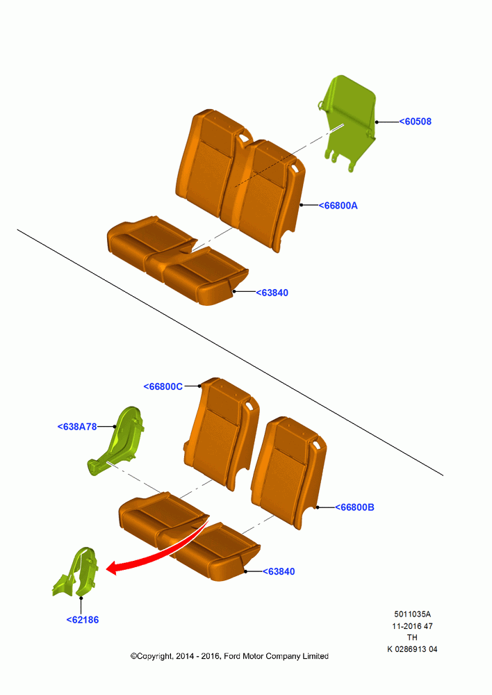 35A - Rear Seat Pads/Valances & Heating, Second Row Dual Seat; 05/MAY/2014