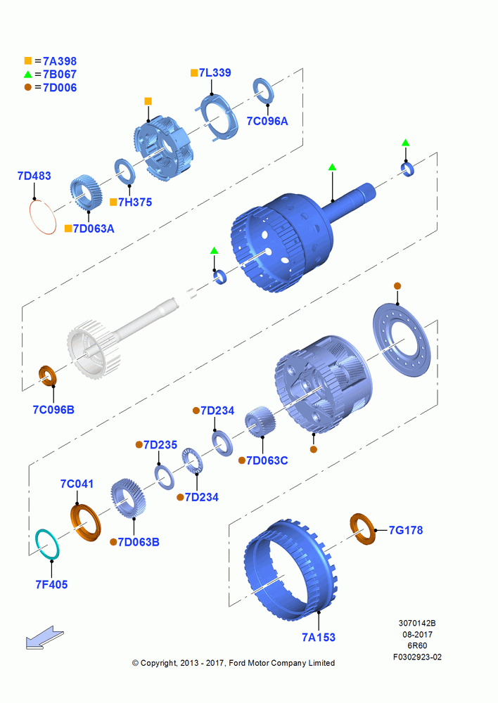 42B - Planetary Gear Sets, 6 Speed Automatic Trans (6R80); 18/AUG/2014-05/SEP/2017