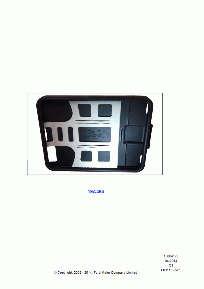 17J - Accessory Entertainment Systems, Ford Series, iPad Holder; 01/JUN/2009-24/DEC/2014