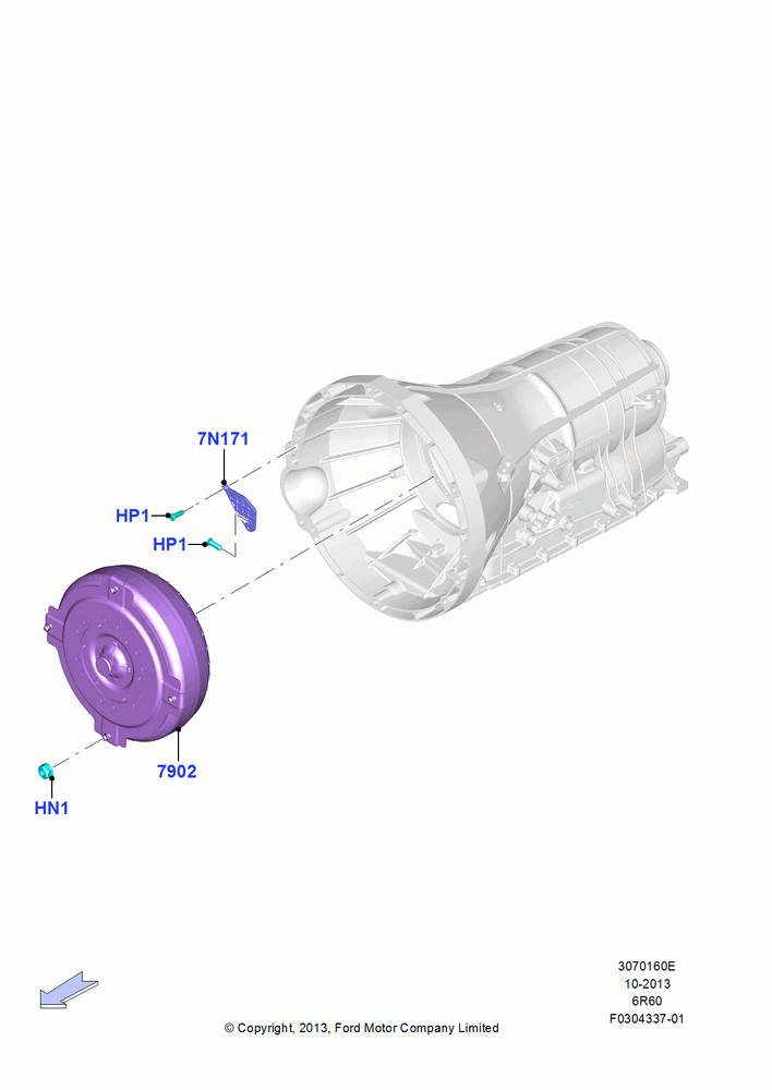 60E - Converter, 3.7L 4V PFI V6 NA Gas, 6 Speed Automatic Trans (6R80); 18/AUG/2014-05/SEP/2017