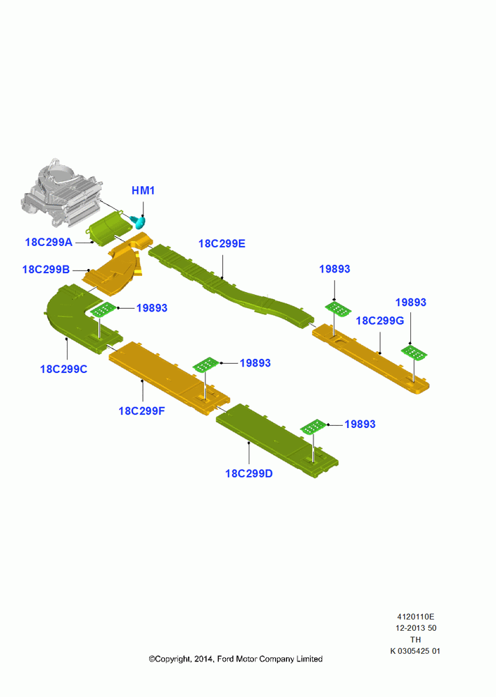 10E - AIR VENTS, DUCTS & LOUVRES - REAR, All Long Series, Bus (M2), With Rear Compartment Heating, Lower; 05/MAY/2014