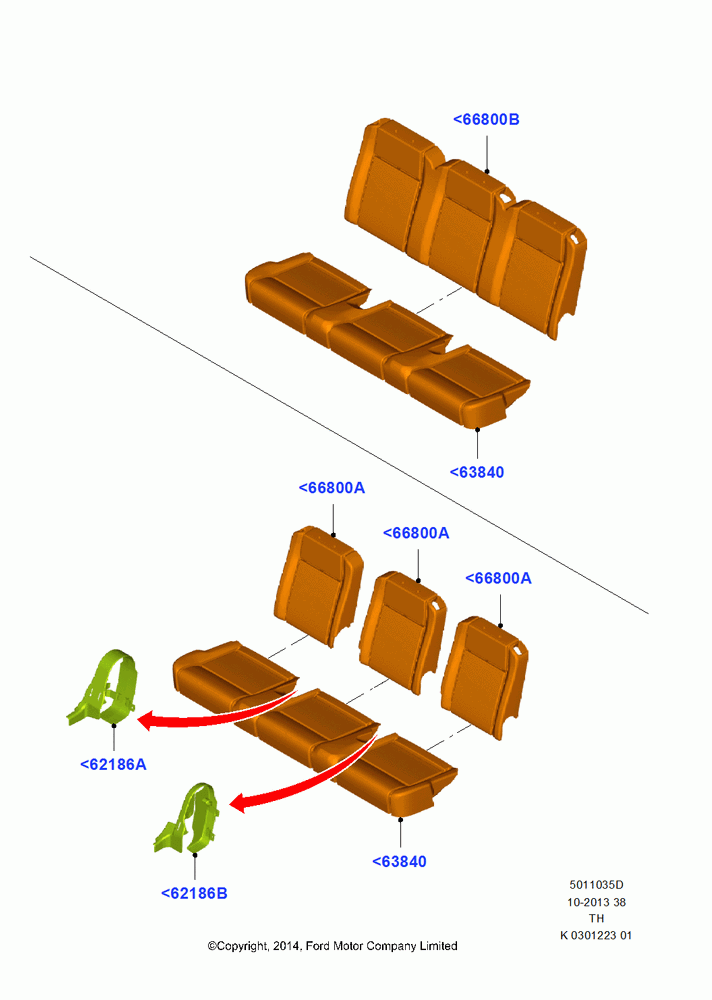 35D - Rear Seat Pads/Valances & Heating, Less 3rd Row Rear Seat, Less 4th Row Rear Seat, With 4th Row Bench Seat (3 Pass.), Third Row Triple Wide Seat; 05/MAY/2014