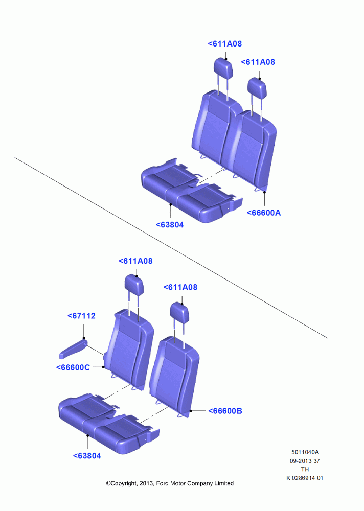 40A - Rear Seat Covers, Second Row Dual Seat; 05/MAY/2014