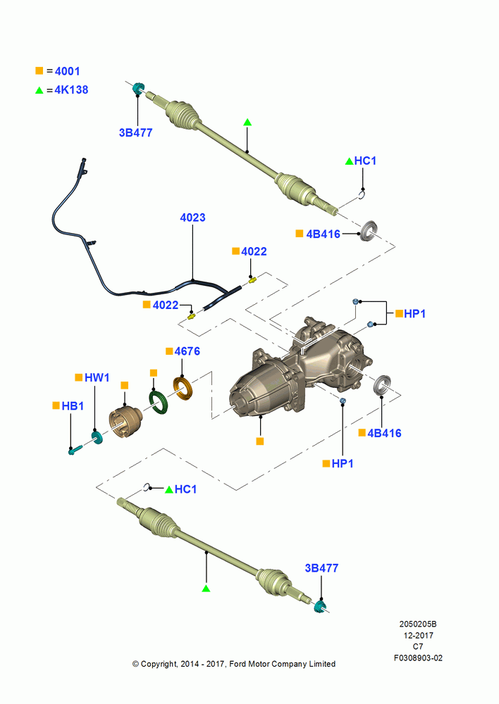 05B - Rear Axle, LHD 4WD (FTD); 30/APR/2013-30/MAY/2016