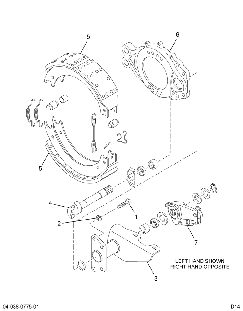 ..BRAKE,GROUP REAR LT , MERITOR (Intl. 3753047C91)