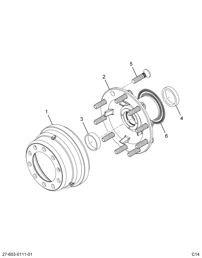 ..HUB FRT WHEEL W/DRUM STL 285 (Intl. 3526952C93)