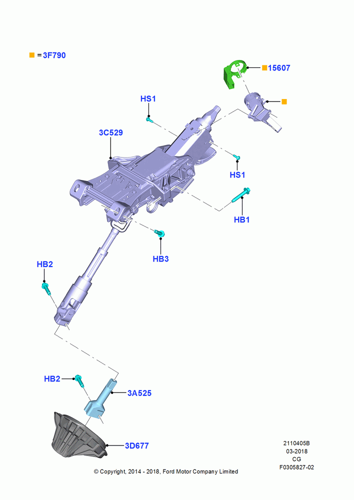 05B - Steering Column, Keyless Entry/Start - Passive, Keyless Entry/Start/Tailgate; 23/JUL/2012-15/SEP/2014