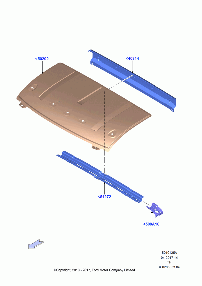 25A - Roof - Sheet Metal, Cutaway, Regular Cab; 05/MAY/2014