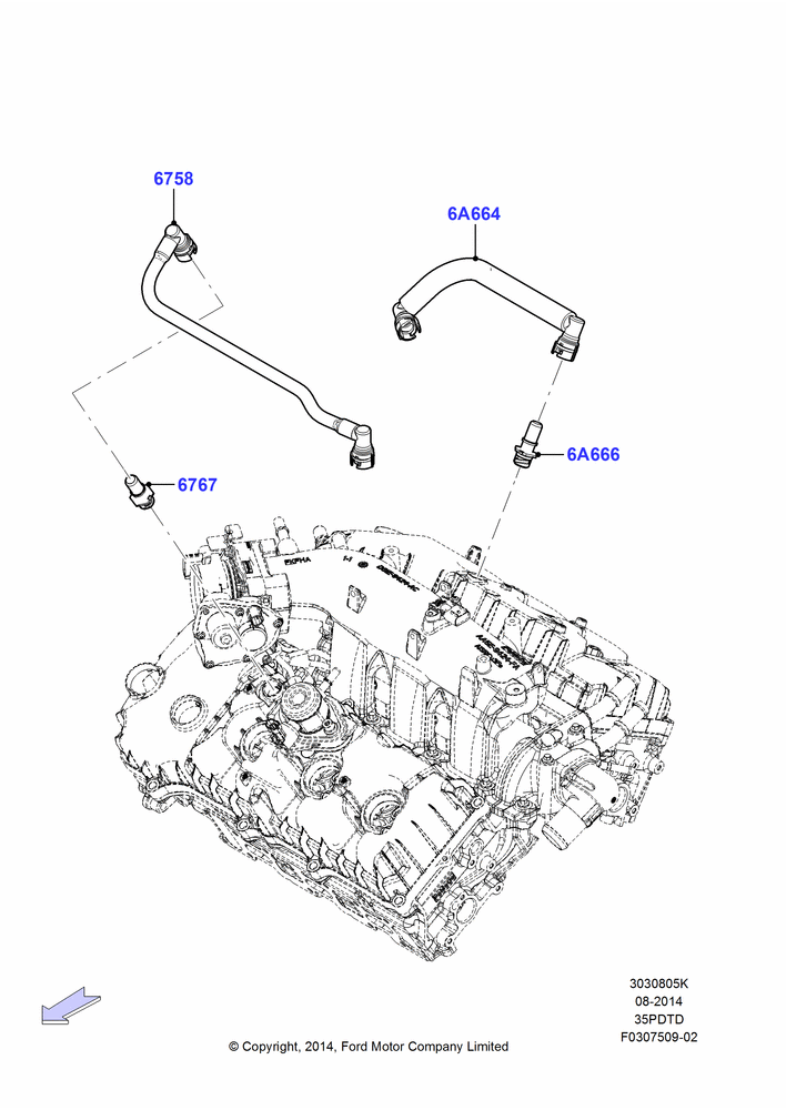 05K - Emission Control - Crankcase, 3.5L DOHC T/C V6 Gas; 02/JUN/2014-07/DEC/2015