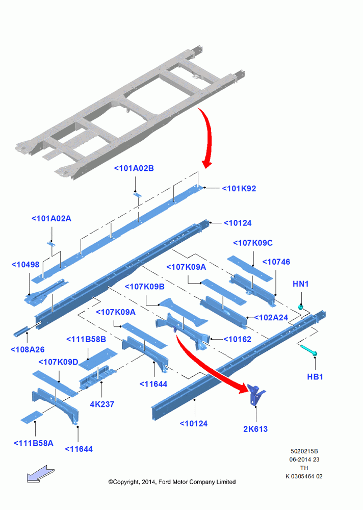 15B - Rear Chassis Members, All Cutaway/Strip Chas/Chas Cab, All Long Series; 05/MAY/2014