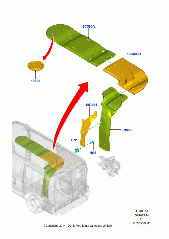 10J - AIR VENTS, DUCTS & LOUVRES - REAR, Bus (M2), With Rear Seat Climate Control, Medium-Low Roof Line, Upper; 09/JUN/2014