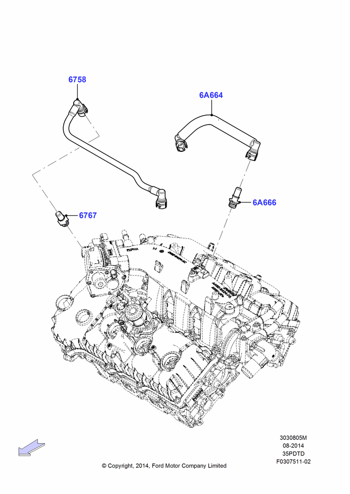 05M - Emission Control - Crankcase, 3.5L DOHC T/C V6 Gas; 02/JUN/2014-04/MAY/2015