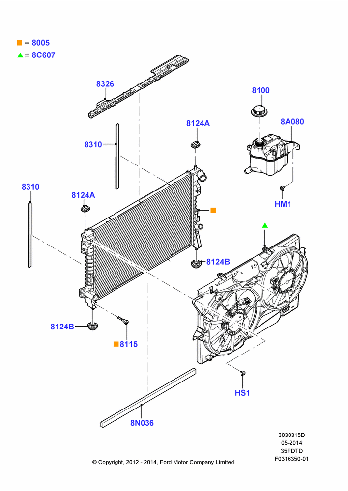 15D - Radiator/Coolant Overflow Container, 3.5L DOHC T/C V6 Gas; 06/FEB/2012-01/MAR/2019