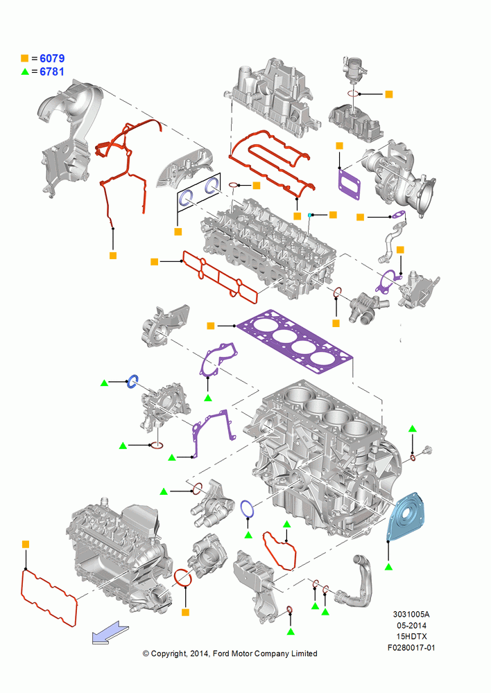 05A - Engine Gasket Kits, 1.5L GTDI I4; 15/JUL/2013