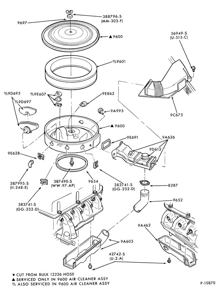 96 - 8 CYL. 4.2L (255 C.I.D.)-Air cleaner