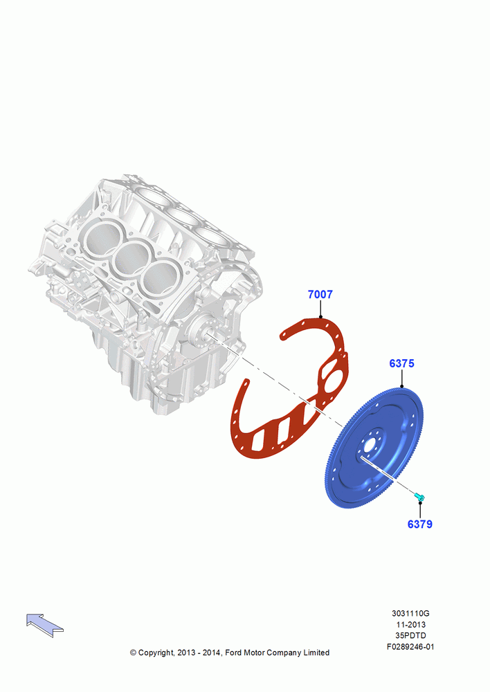 10G - Flywheel, 3.5L V6 GTDI; 11/AUG/2014-30/JUN/2017