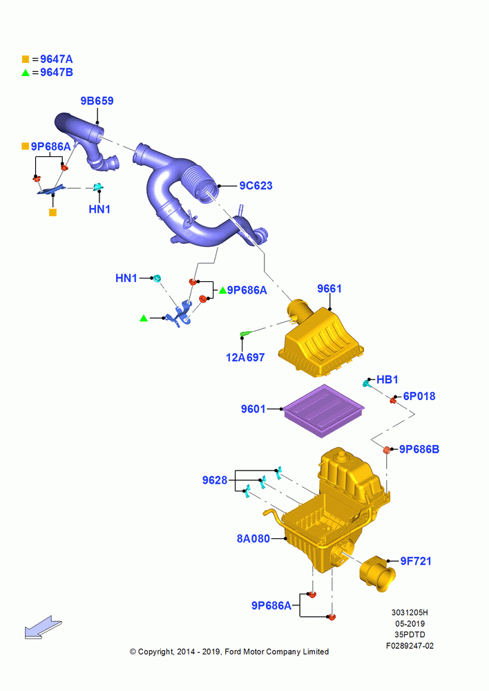 05H - Air Cleaner, 3.5L V6 GTDI; 11/AUG/2014-30/JUN/2017