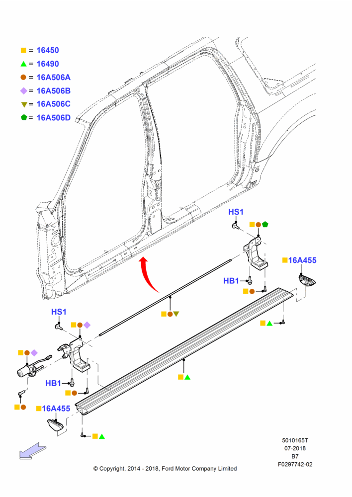 65T - Running Boards/Side Steps, Extended Wagon, With Power Deployable Running Board, Power Running Board-Accent Color, Power Running Board-Stainless; 11/AUG/2014-30/JUN/2017
