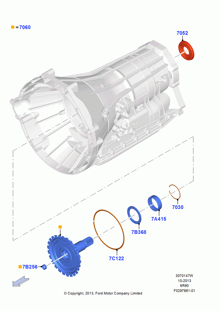47W - Output Shafts, 4WD, 6 Speed Automatic Trans (6R80); 11/AUG/2014-30/JUN/2017