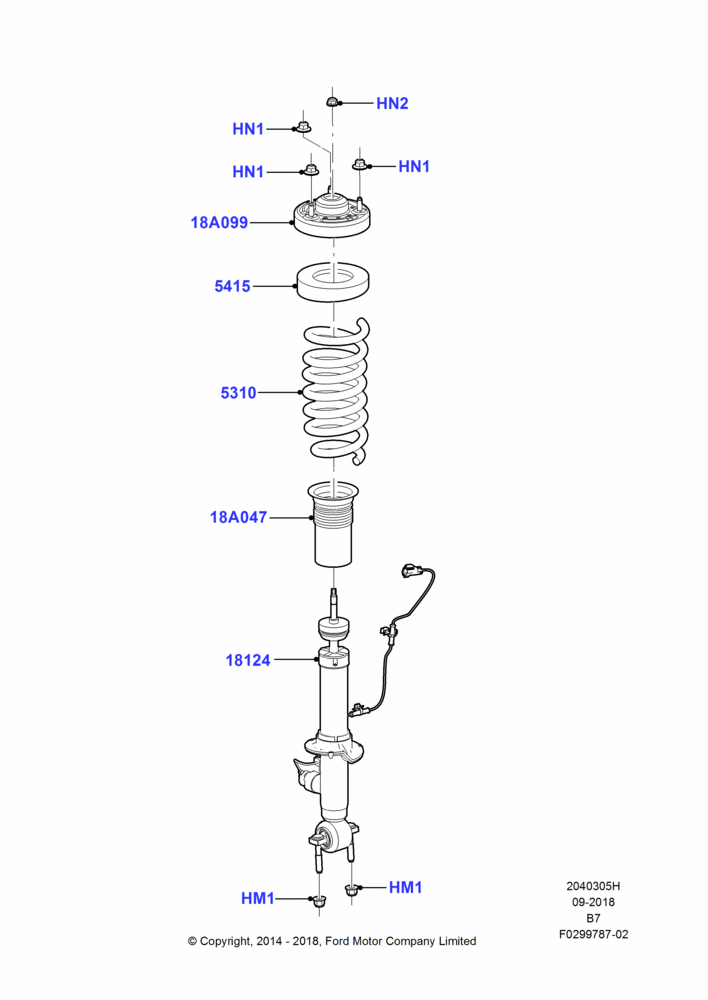 05H - Front Suspension Struts and Springs, Continuous Cntrl Damping Suspension; 11/AUG/2014-30/JUN/2017