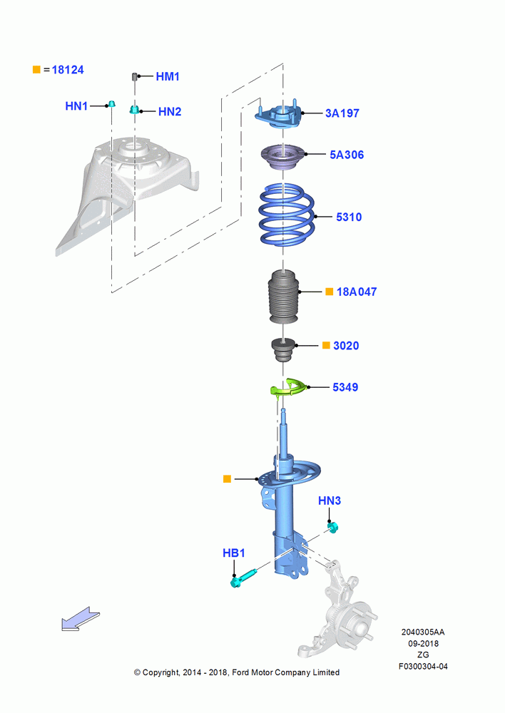 Front Suspension Struts and Springs, Base, GT, Sub C