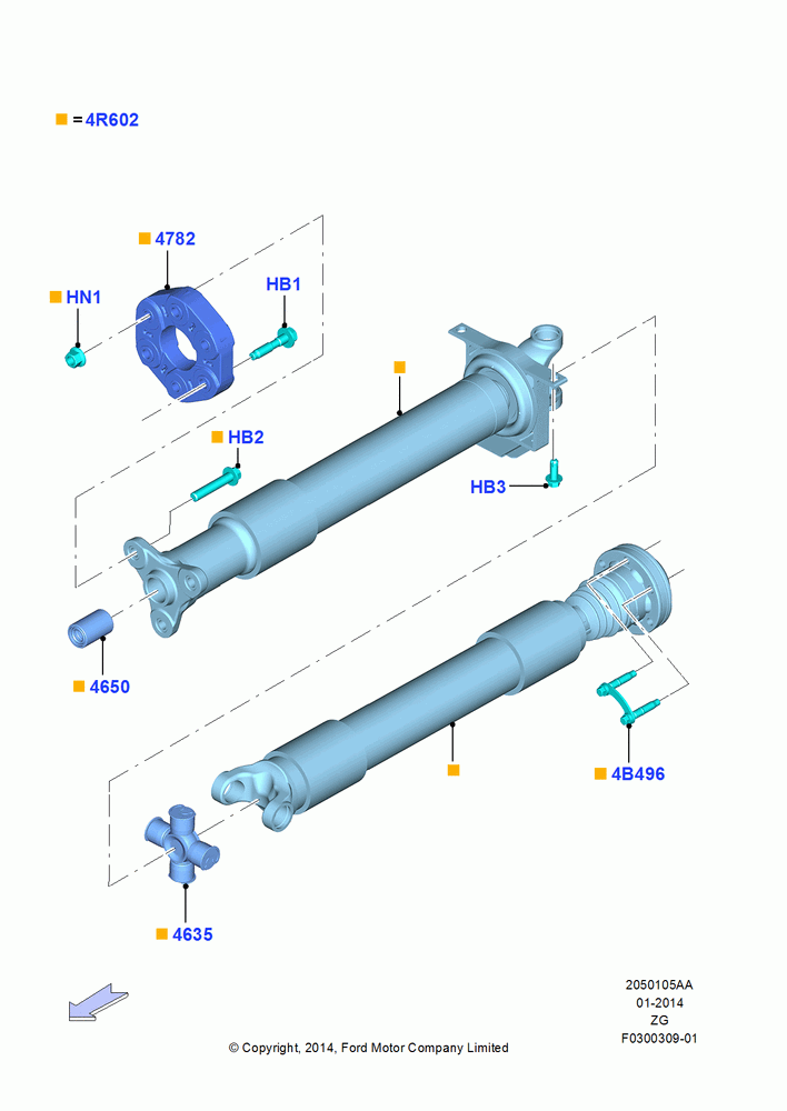 Drive Shaft - Rear Axle Drive, 2.3L EcoBoost, North American Markets