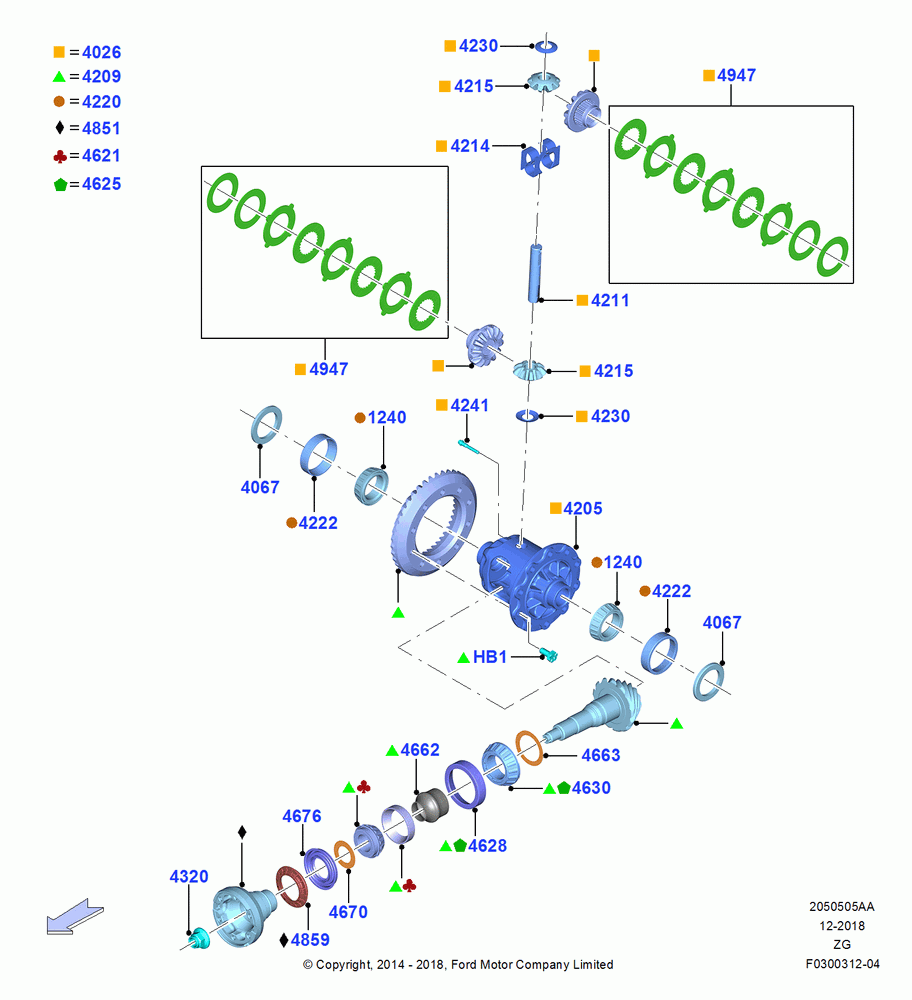 Components - Rear Axle Diff & Carr., North American Markets