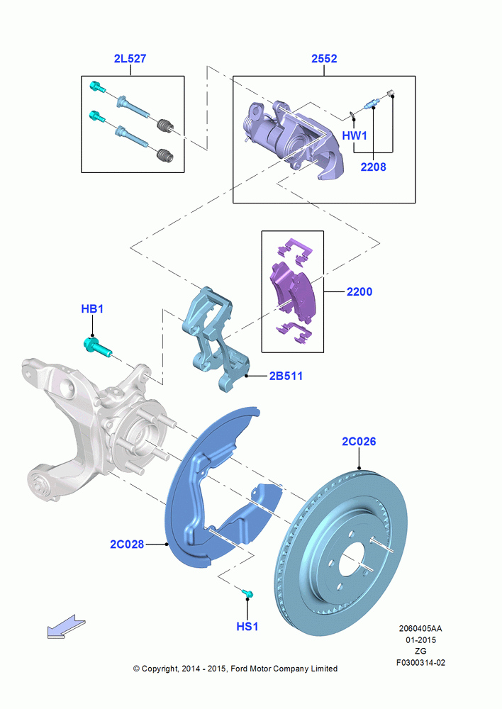 05AA - Rear Brake Discs and Calipers, 3.7L 4V PFI V6 NA Gas, 2.3L EcoBoost, MOD 5.0L-4V DOHC SEFI NA, North American Markets; 18/AUG/2014-11/JUN/2018