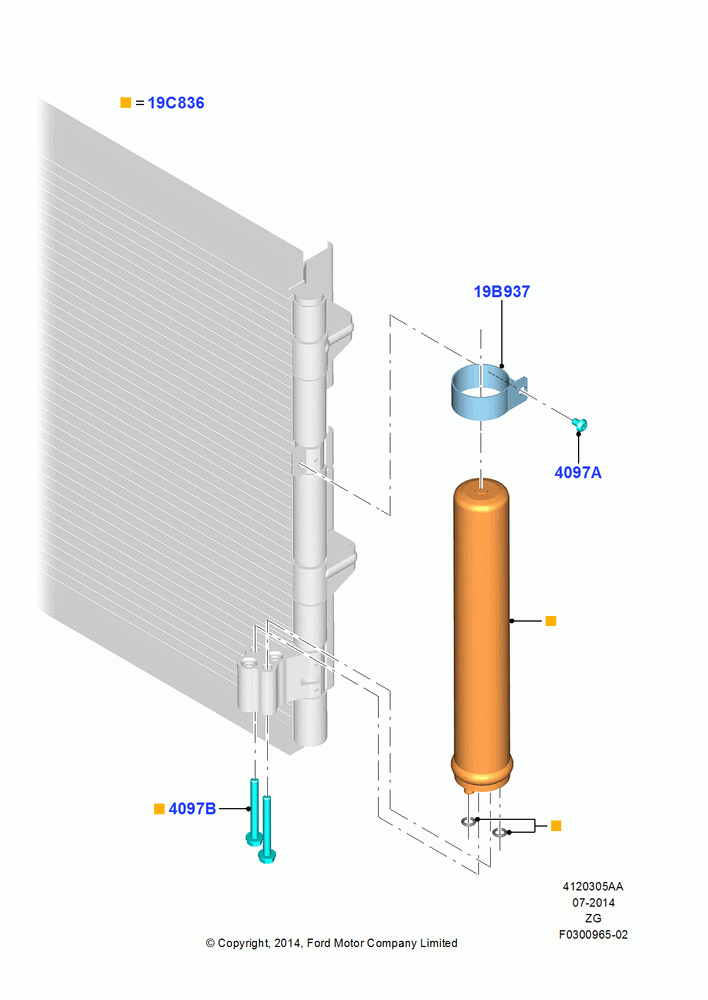 05AA - Air Conditioning Accumulator Front, North American Markets; 18/AUG/2014