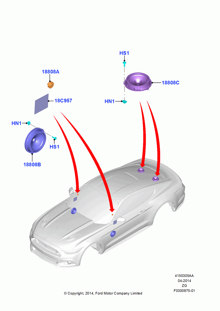 05AA - Speakers, Coupe, Premium Sound System; 18/AUG/2014