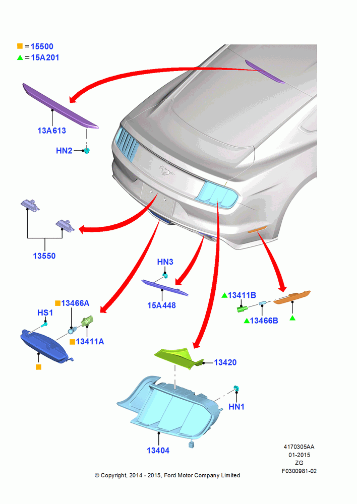Rear Lamps, Coupe, North American Markets