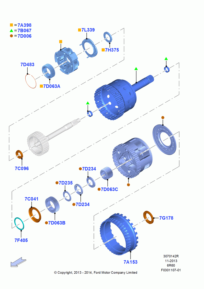 42R - Planetary Gear Sets, 6 Speed Automatic Trans (6R80); 11/AUG/2014-30/JUN/2017