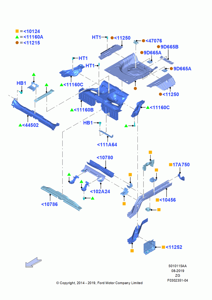 15AA - Floor Pan - Center and Rear, Coupe; 18/AUG/2014