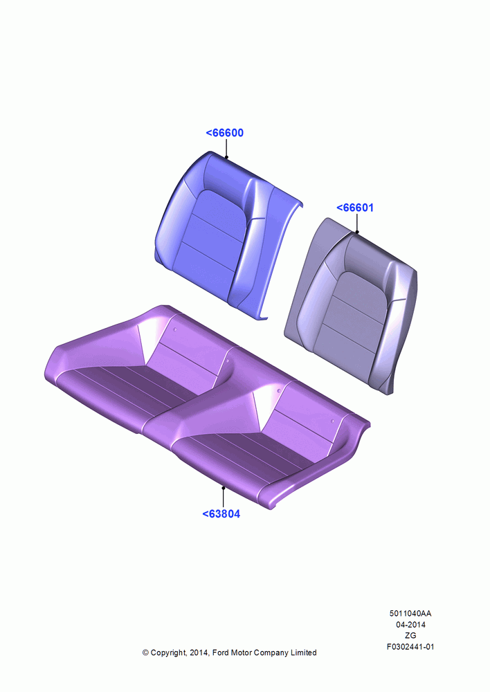 40AA - Rear Seat Covers, Coupe, North American Markets; 18/AUG/2014