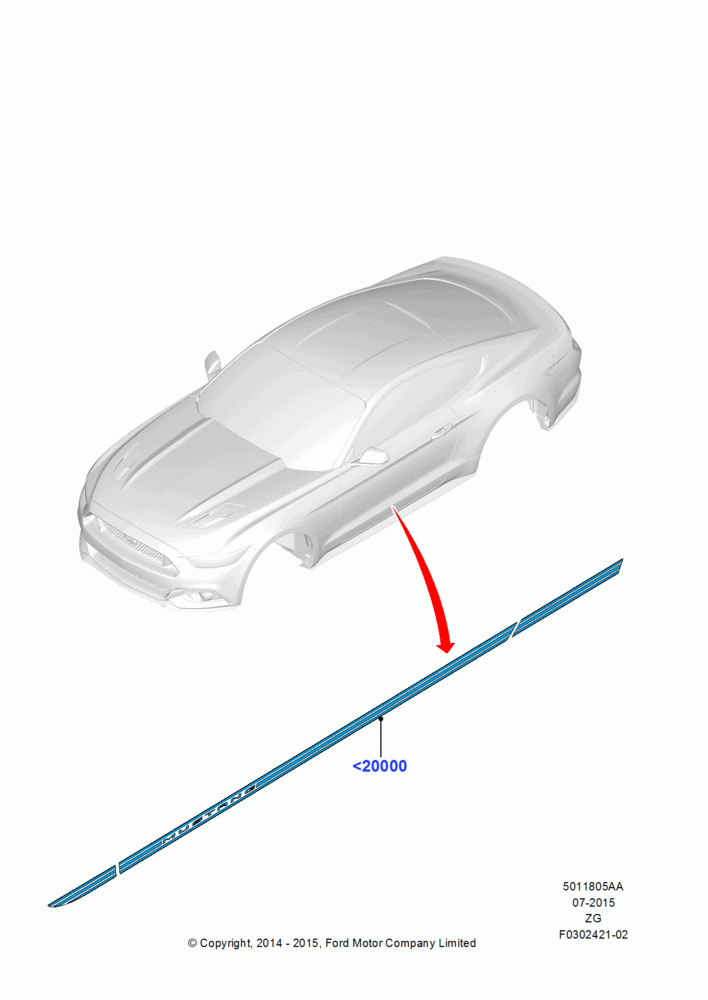 05AA - Stripe Decals, Bodyside Accent Strip Version1, North American Markets; 18/AUG/2014