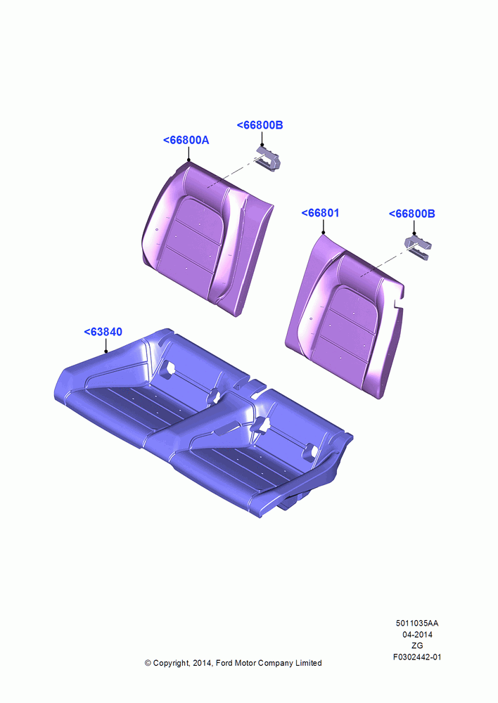 35AA - Rear Seat Pads/Valances & Heating, Coupe, Less Special Equipment Package, North American Markets; 18/AUG/2014