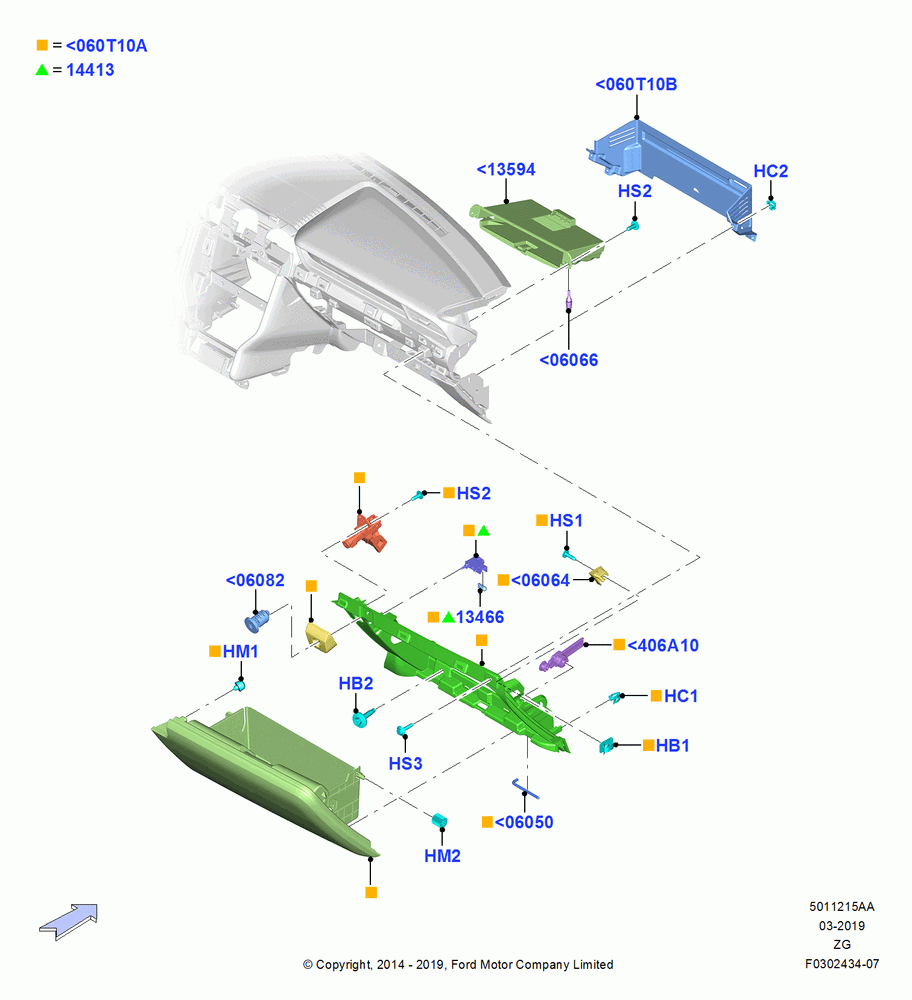 15AA - Glove Box, LHD RWD; 18/AUG/2014