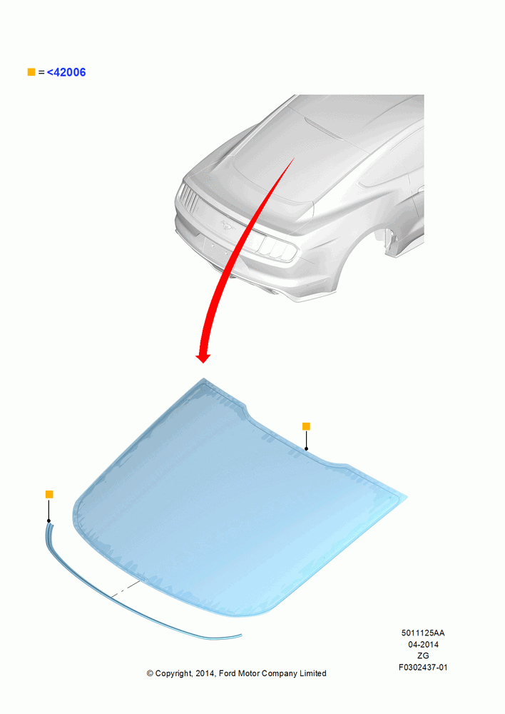 25AA - Back Window Glass, Coupe; 18/AUG/2014